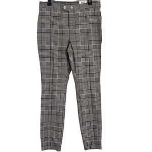 INC International Concepts Gray Plaid Skinny Leg Career Regular Pants SZ 10